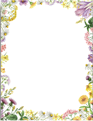 Paper Source Colorful Floral Border Paper 8.5 x 11